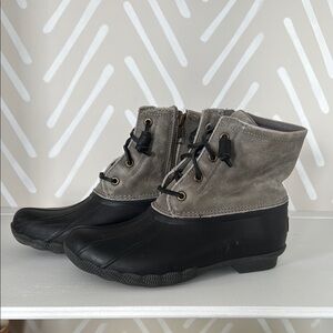 Stylish Black and Gray Duck Boots